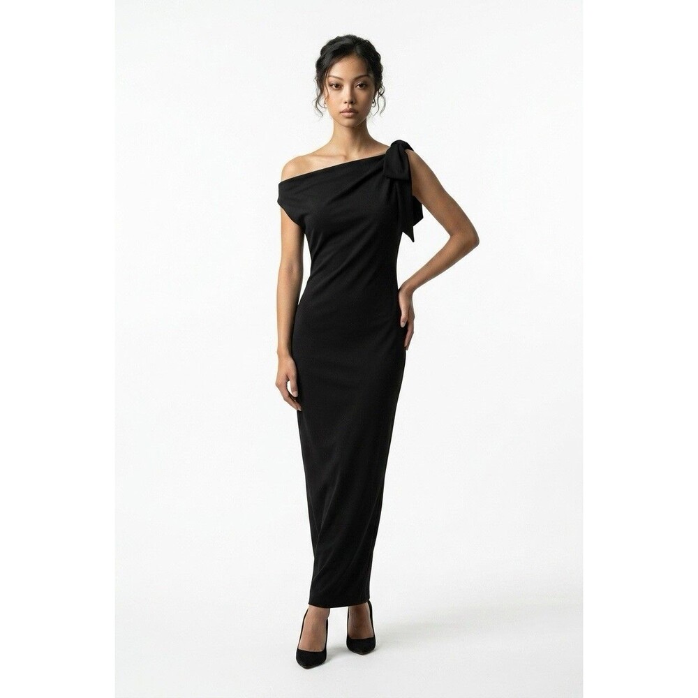 Commense Women's Black Sleeveless One Shoulder Maxi XL - Picture 1 of 6
